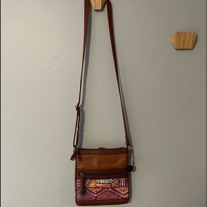 The SAK Leather Aztec Striped Crossbody Bag